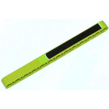 lime technic liftarm thick 1 x 13 with black stripe pattern sticker - set 42021