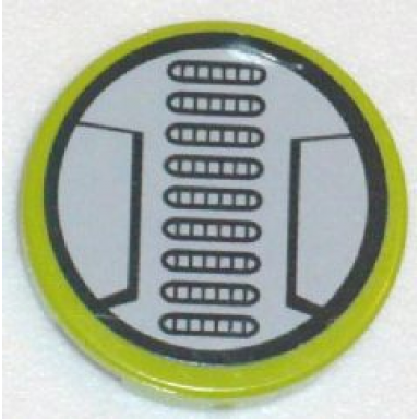 lime tile round 2 x 2 with 9 oval vents pattern sticker - set 8957