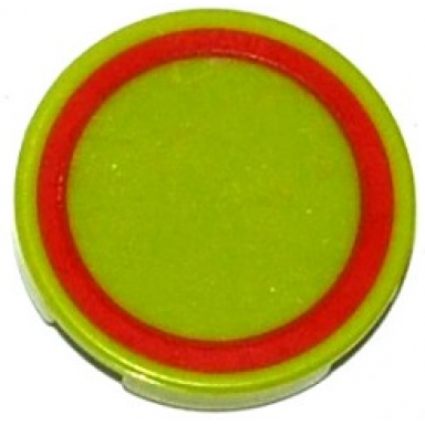 lime tile round 2 x 2 with red ring thin pattern sticker - set 76021