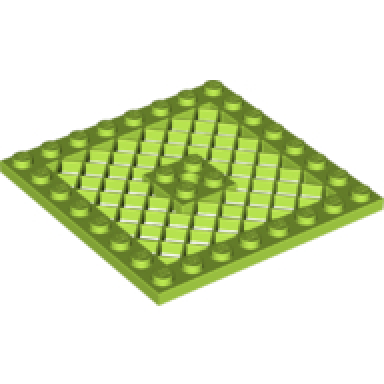 lime plate modified 8 x 8 with grille and hole in center