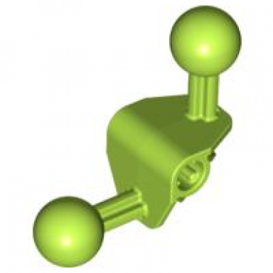 lime bionicle ball joint 4 x 4 x 2 90 degrees with 2 ball joint and axle hole