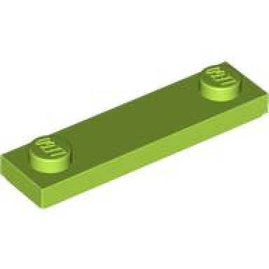 lime plate modified 1 x 4 with 2 studs with groove