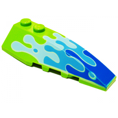 lime wedge 6 x 2 right with blue water splash pattern