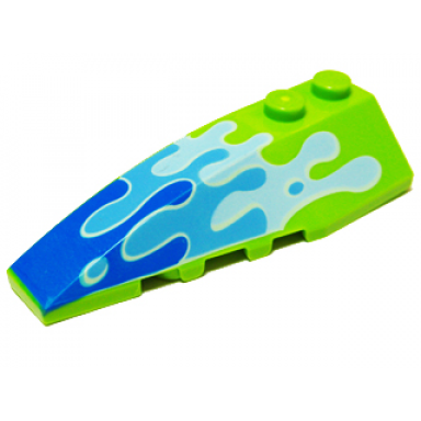 lime wedge 6 x 2 left with blue water splash pattern
