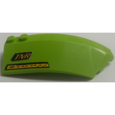 lime wedge 8 x 3 x 2 open right with tnr and zoom on black background pattern stickers - set 4589