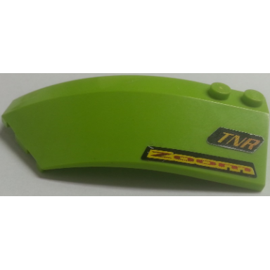lime wedge 8 x 3 x 2 open right with tnr and zoom on black background pattern stickers - set 4589