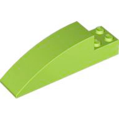 lime slope curved 8 x 2 x 2 with 4 recessed studs