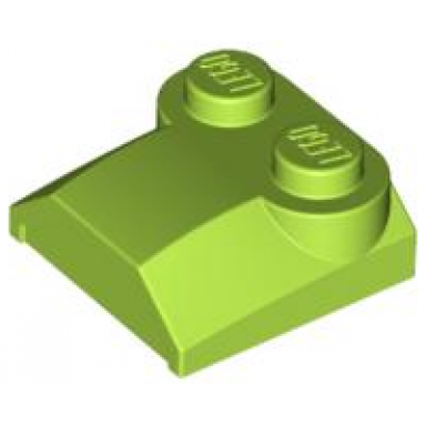 lime slope curved 2 x 2 x 2 3 with 2 studs and curved sides lip end