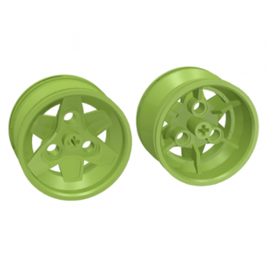 lime wheel 43.2mm d x 26mm technic racing small 3 pin holes