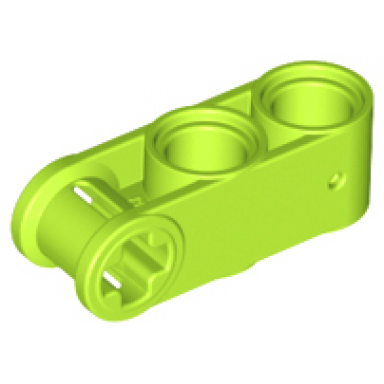 lime technic axle and pin connector perpendicular 3l with 2 pin holes