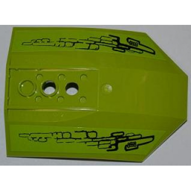 lime cockpit 8 x 6 x 2 curved with black lines on lime background pattern stickers - set 8079