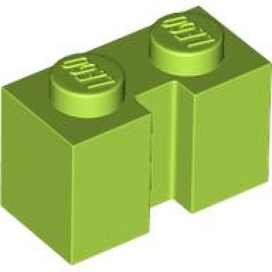 lime brick modified 1 x 2 with channel