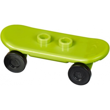 lime minifigure utensil skateboard deck with black wheels 42511 2496