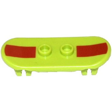 lime minifigure utensil skateboard deck with dark red stripe pattern