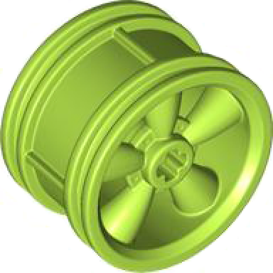 lime wheel 30.4mm d x 20mm with no pin holes and 5 large spokes