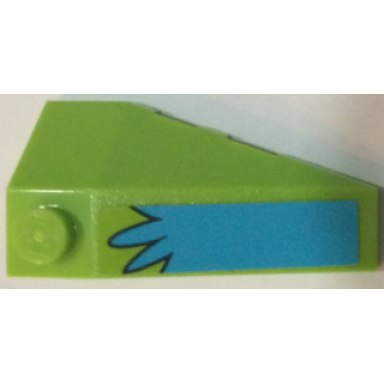 lime wedge 4 x 2 triple left with medium azure splash pattern sticker - set 75902