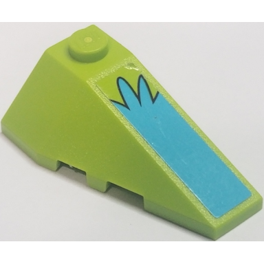 lime wedge 4 x 2 triple right with medium azure splash pattern sticker - set 75902