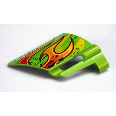 lime technic panel fairing 23 large short small hole side b with xrfuel and flames pattern sticker - set 8141