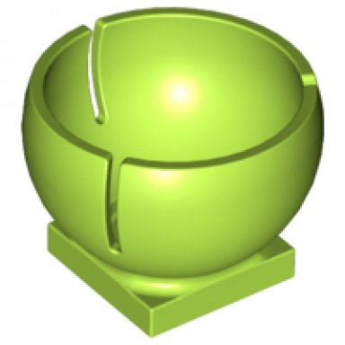 lime cylinder hemisphere 3 x 3 ball turret socket with 2 x 2 base