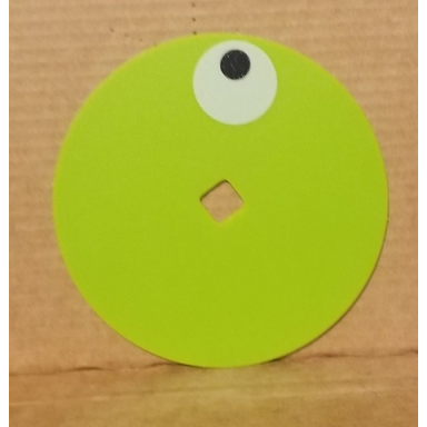plastic foil circle with eye pattern
