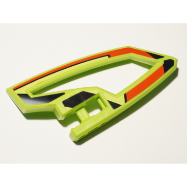 lime technic panel rc car panel flexible right with red and black stripes on lime background pattern stickers - set 8675