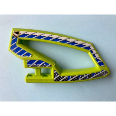 lime technic panel rc car panel flexible right with dirt crusher logo and gray stripes on blue and black background pattern stickers - set 8369-2