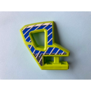 lime technic panel rc car flexible bumper right with gray stripes on blue and black background pattern stickers - set 8369-2