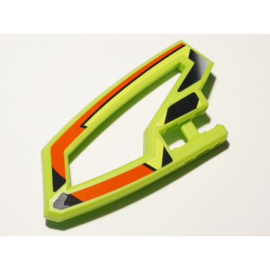 lime technic panel rc car panel flexible left with red and black stripes on lime background pattern stickers - set 8675