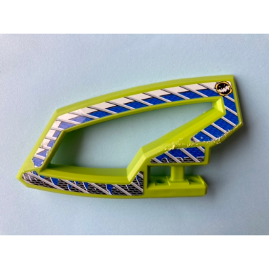 lime technic panel rc car panel flexible left with dirt crusher logo and gray stripes on blue and black background pattern stickers - set 8369-2