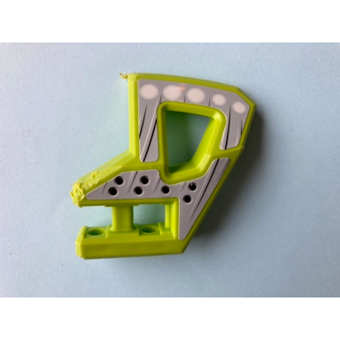 lime technic panel rc car flexible bumper left with black and white lines white circles and holes pattern stickers - set 8369