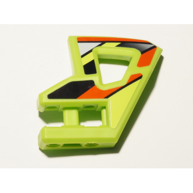 lime technic panel rc car flexible bumper left with red and black stripes on lime background pattern stickers - set 8675