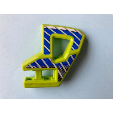 lime technic panel rc car flexible bumper left with gray stripes on blue and black background pattern stickers - set 8369-2
