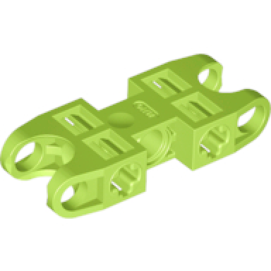 lime technic axle and pin connector 2 x 5 with 2 ball joint sockets open sides