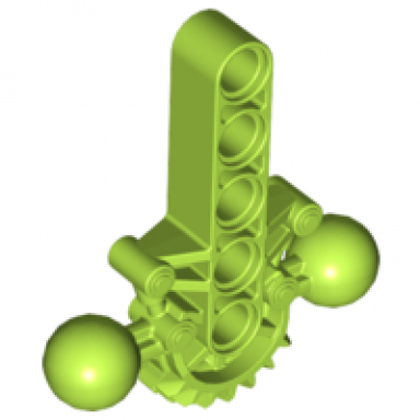 lime bionicle hips lower torso with 2 ball joint and 7 tooth half gear