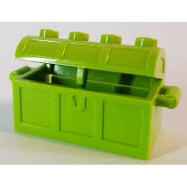 lime container treasure chest with slots in back and same color thick hinge curved lid 4738a 4739a