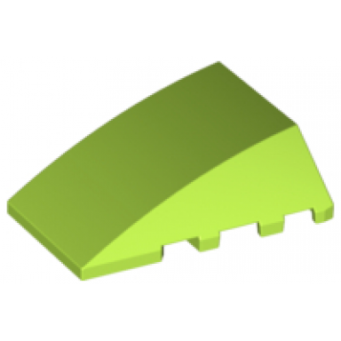 lime wedge 4 x 4 triple curved no studs
