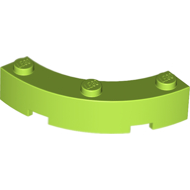 lime brick round corner 4 x 4 macaroni with 3 studs