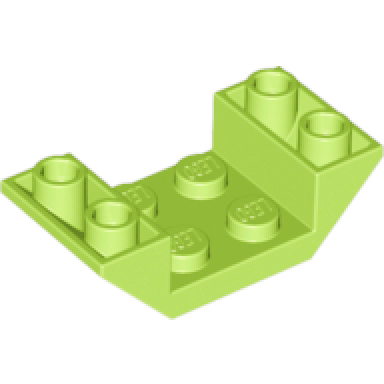 lime slope inverted 45 4 x 2 double with 2 x 2 cutout