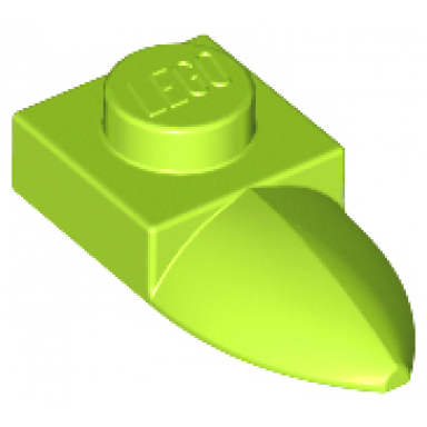 lime plate modified 1 x 1 with tooth horizontal