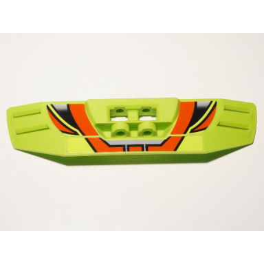 lime technic panel rc car spoiler with black and red stripes pattern stickers - set 8675