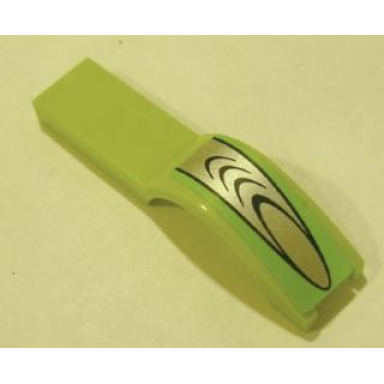 lime vehicle mudguard 1 x 4 1 2 with black on silver grille pattern sticker - set 8114