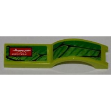lime vehicle mudguard 1 x 4 1 2 with scales and go fox pattern model left side stickers - set 8231