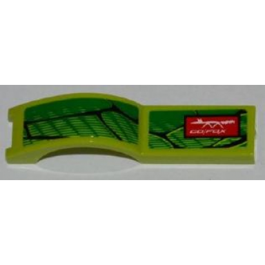 lime vehicle mudguard 1 x 4 1 2 with scales and go fox pattern model right side stickers - set 8231