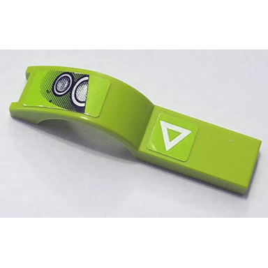 lime vehicle mudguard 1 x 4 1 2 with silver headlights and silver triangle pattern model left side stickers - set 8133