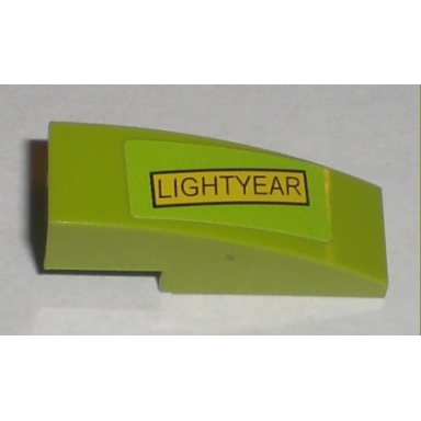 lime slope curved 3 x 1 with lightyear pattern sticker - set 7592