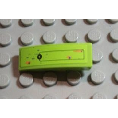 lime slope curved 3 x 1 with rectangular outline and rusted holes pattern model left sticker - set 8958