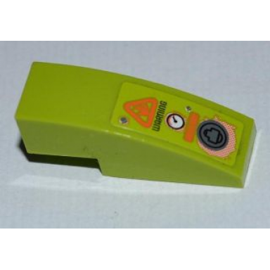 lime slope curved 3 x 1 with warning gasolone gauge and rusted filler cap pattern sticker - set 8959