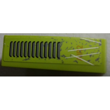 lime slope curved 3 x 1 with grille splatters scratches and air2 pattern model left side sticker - set 8963