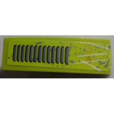 lime slope curved 3 x 1 with grille splatters scratches and air1 pattern model right side sticker - set 8963