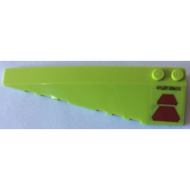 lime wedge 10 x 3 left with dark red trapezoids and alien characters pattern sticker - set 70703